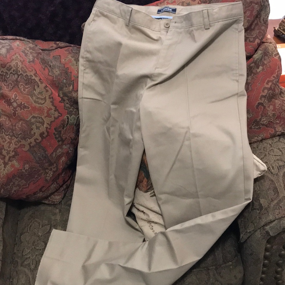 2 pair- Lands’ End Khaki Pant 16H - **